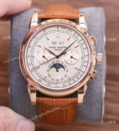 Best Quality Patek Philippe Perpetual Calendar Moon phase Rose Gold Watches 41mm Men